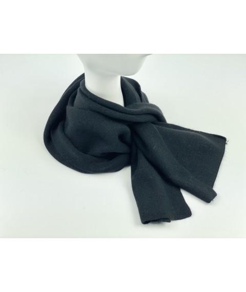 Ангоровый классический мужской черный шарф