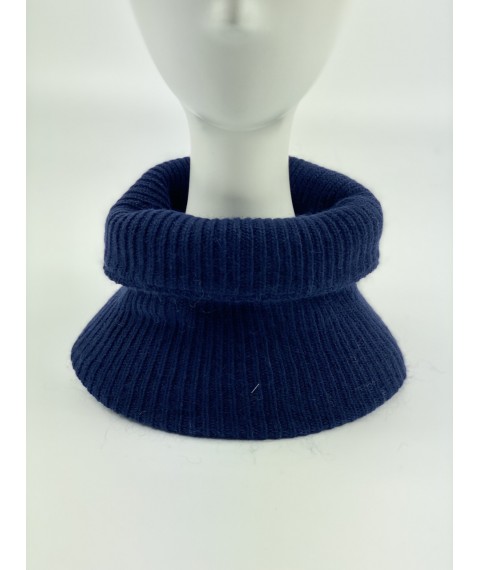Зимний шарф-труба из ангоры синий мужской