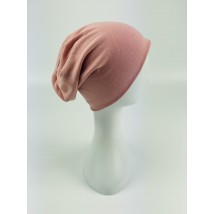 Powdery women's demi-season cotton beanie hat