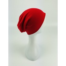 Red cotton women's hat thin knitwear