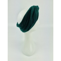 Headband womens demi-season double turban turban woolen wool green