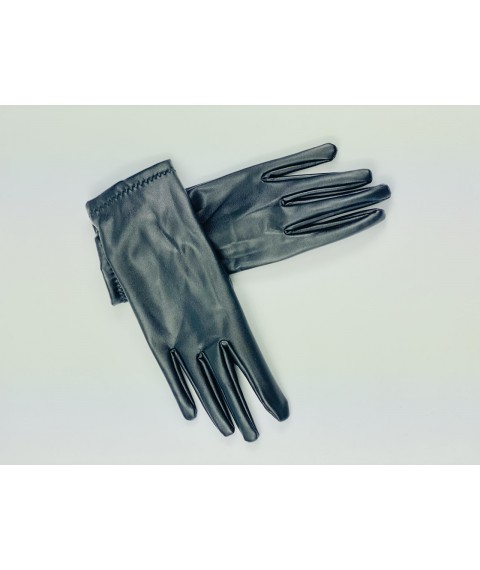 Women's gloves made of eco-leather black