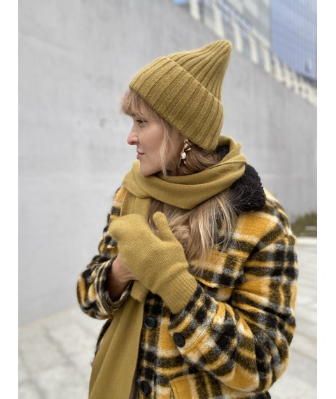 Angora classic women's olive scarf