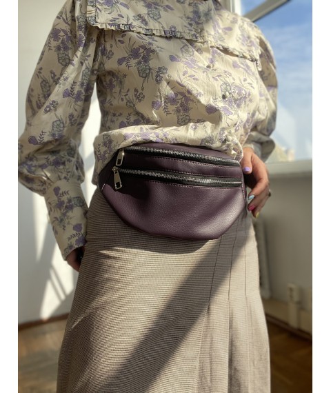 Purple women's eco-leather belt bag
