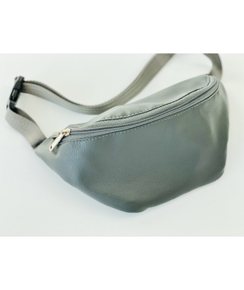 City women's belt bag made of eco-leather, gray