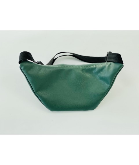 Green eco-leather urban women's belt bag