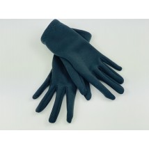 Women's knitted gloves with fur black universal
