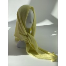Косынка-платок теплая женская из ангоры желтая зима