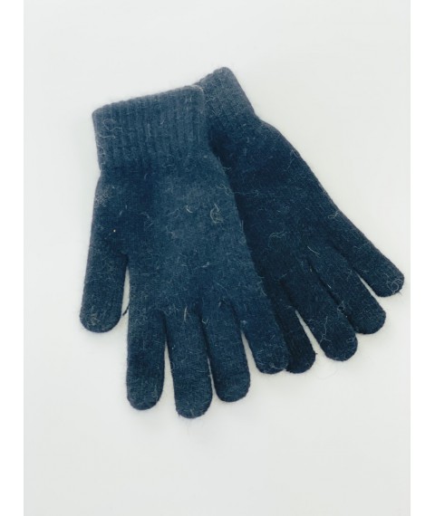 Black knitted gloves female single layer