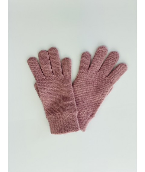Pink knitted gloves female single layer