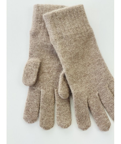 Women's gloves angora knitted beige single layer