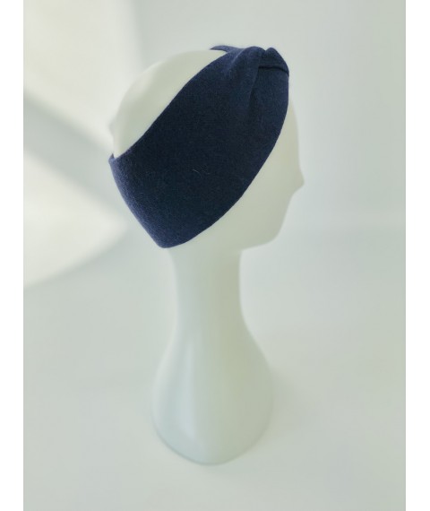 Blue angora headband-turban for women