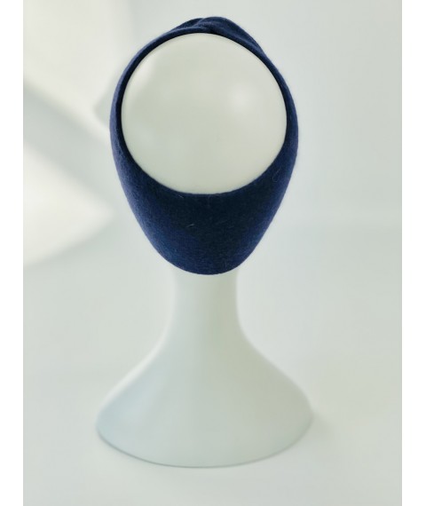 Blue angora headband-turban for women