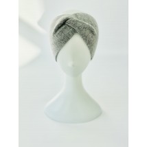 Gray angora headband-turban for women