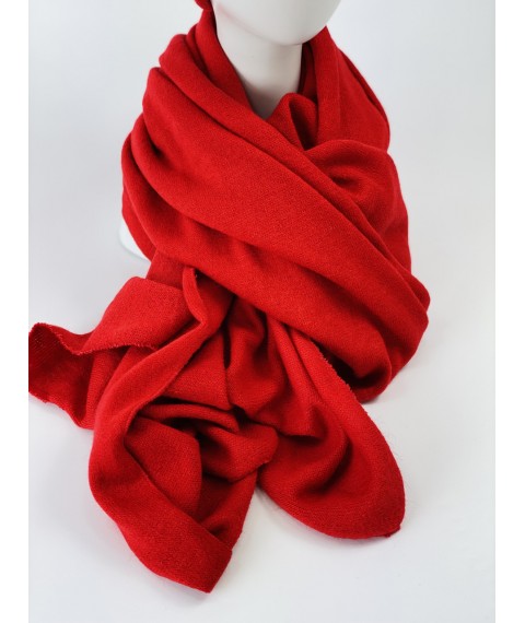 Красный женский шарф из полушерски