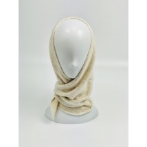 Warm women's shawl-scarf from angora milky-beige winter
