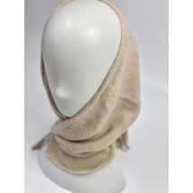 Косынка-платок теплая женская из ангоры бежевая зима