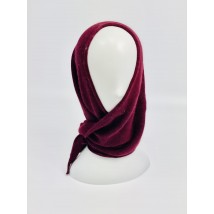 Burgundy warm knitted scarf women's angora