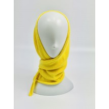 Leuchtend gelbes warmes Strickkopftuch Damen Angora