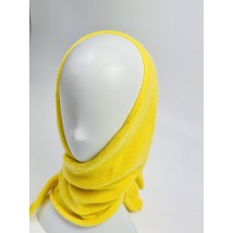 Bright yellow warm knitted scarf women's angora