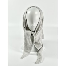 Warm women's kerchief-scarf from angora gray winter