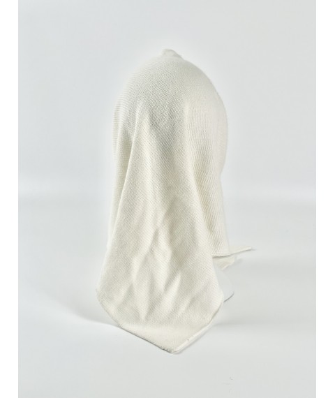 Scarf-shawl warm women's angora white milky winter