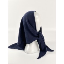 Косынка-платок теплая женская из ангоры синяя зима