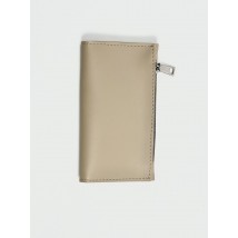 Beige women's wallet with a zipper made of eco-leather WLT1X3