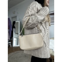 Baguette light beige eco-leather bag for women BG1x11