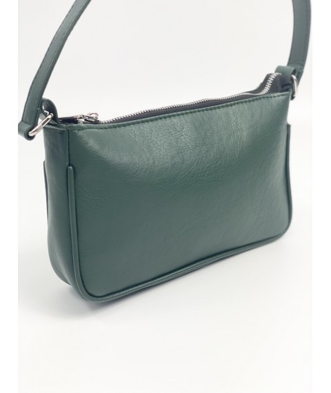 Зеленая женская сумка-багет из экокожи BG1x9