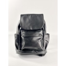 Рюкзак женский черный кожаный большой BIGKx4