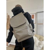 Рюкзак темно-бежевый женский большой городской из экокожи BIGKx10