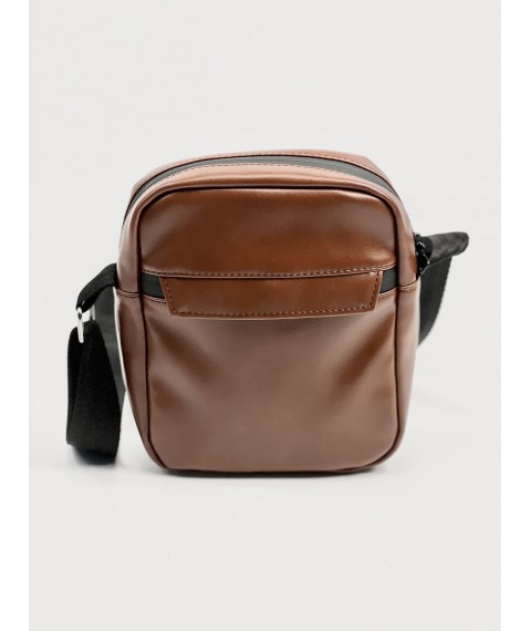 Women's brown cross-body bag made of eco-leather MMx4