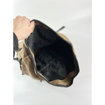 Roll-top backpack women's waxed fabric mustard RL1x5