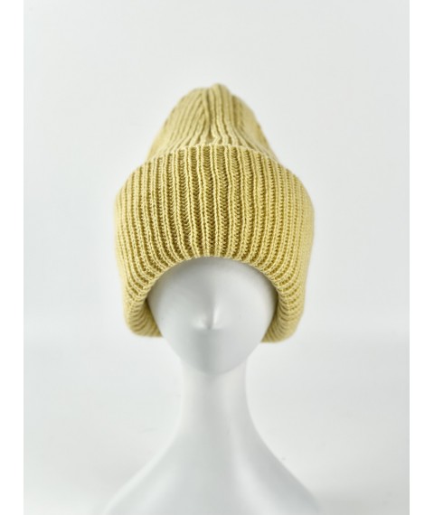 Hat women's winter wool mixture light yellow SNx20