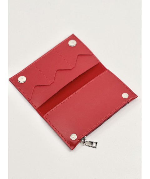 Red women's wallet made of eco-leather WLT1x4