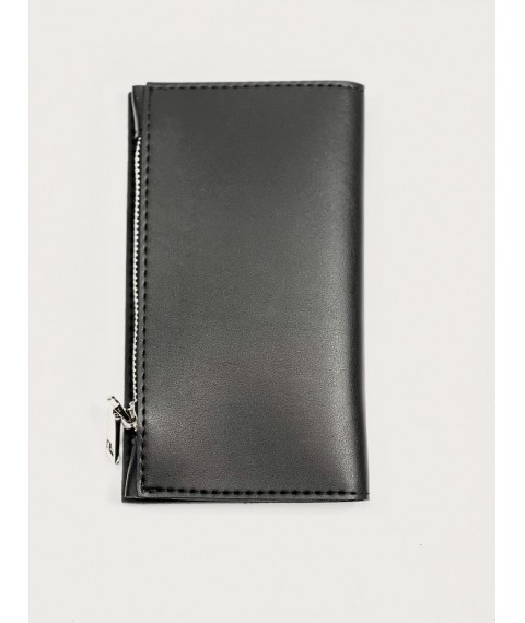 Fashionable women's wallet made of eco-leather medium brand without logo BLACK