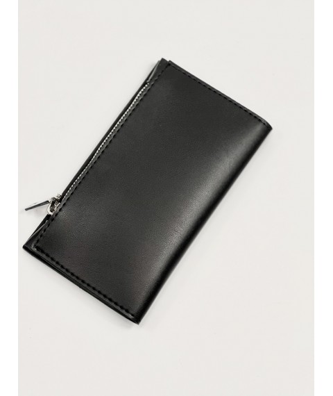 Fashionable women's wallet made of eco-leather medium brand without logo BLACK