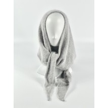 Косынка-платок пуховый теплый женский светло-серый BKSx13