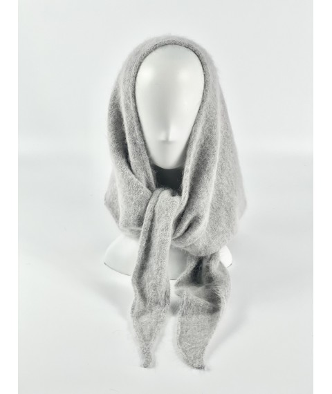 Women's downy scarf-shawl light gray BKSx13