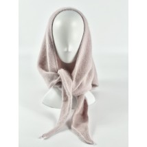 Powdery-pearl knitted downy angora scarf BKSx9