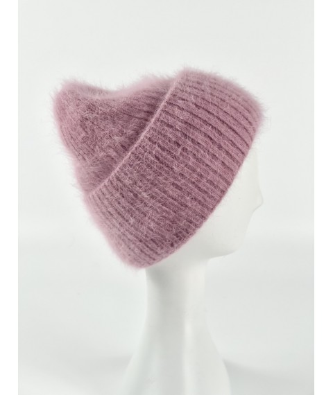 Розовая женская шапка на флисовой подкладке NDx10
