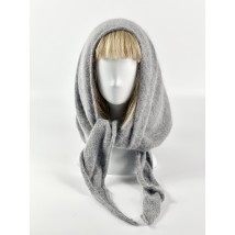 Knitted scarf from angora women's graphite BKSx1