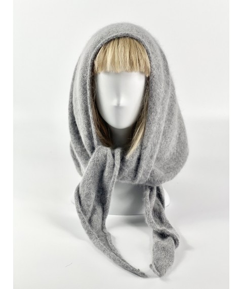 Knitted scarf from angora women's graphite BKSx1