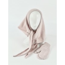 Powdery-pearl knitted downy angora scarf BKSx9