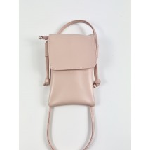 Women's handbag for the phone, powdery eco-leather