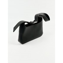 Black baguette for women made of eco-leather