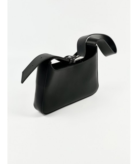 Black baguette for women made of eco-leather