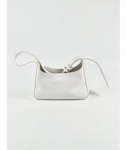 Baguette white women's eco-leather bag
