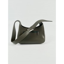Women's baguette bag made of imitation leather in khaki color